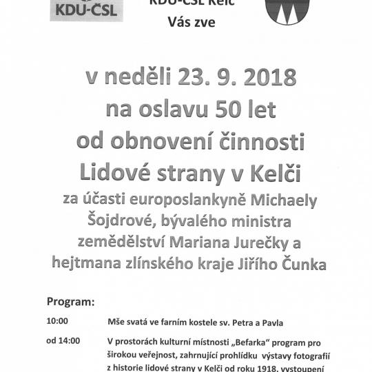 50 let obnovení činnosti KDU-ČSL v Kelči 1